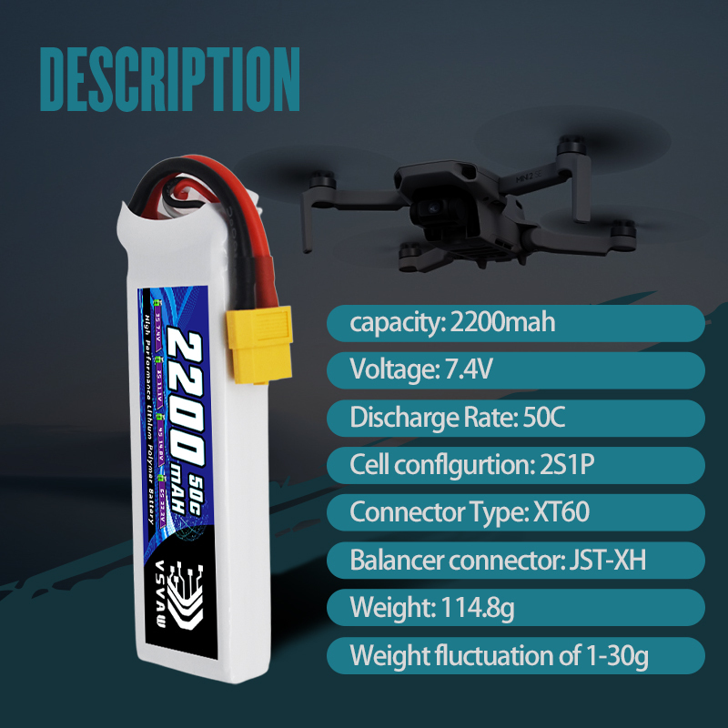 VSVAW 7.4V 2200mah 2S Drone Li – Drone Racing Battery Bewertung und Preis