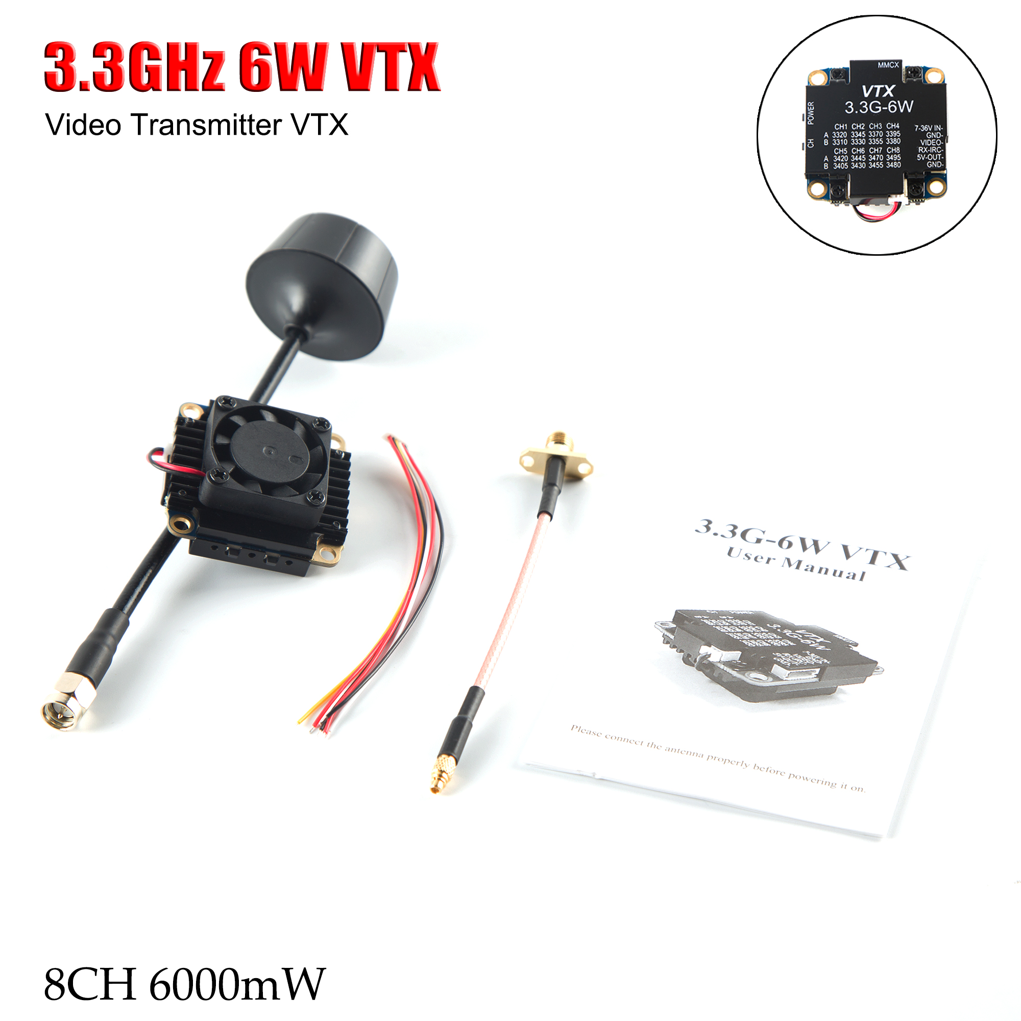 FPV Video Transmitter 3.3G 6W  – Drone Racing Vtx Bewertung und Preis