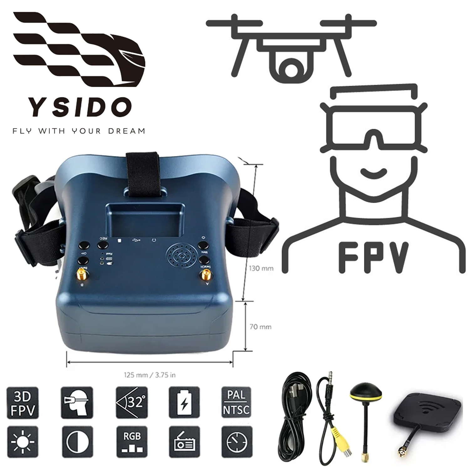 FPV Goggles 008D 5.8G 40CH 4.3 – Drone Racing Goggles Bewertung und Preis